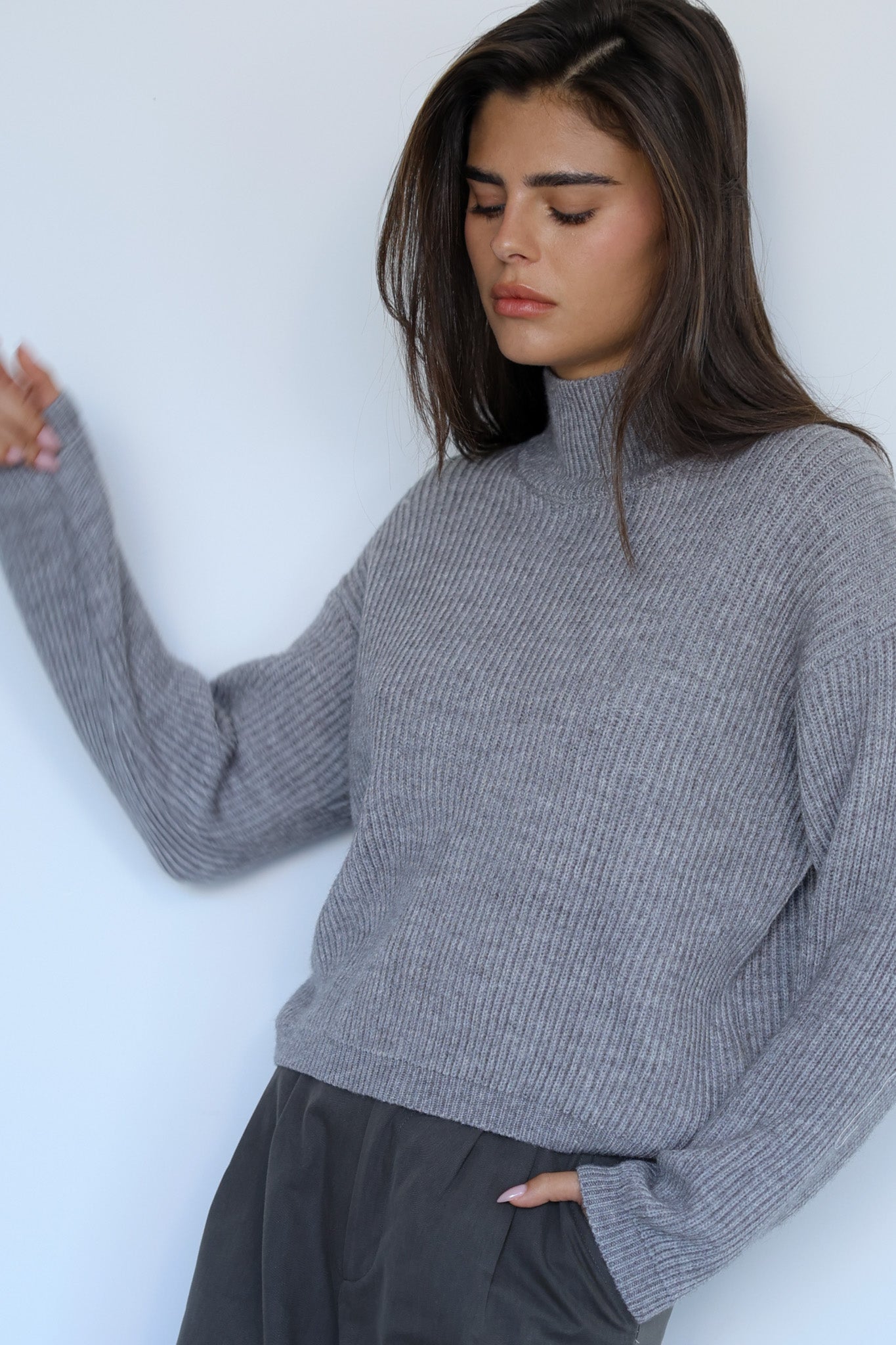 סריג גולף ראיין - אפור מלאנז׳