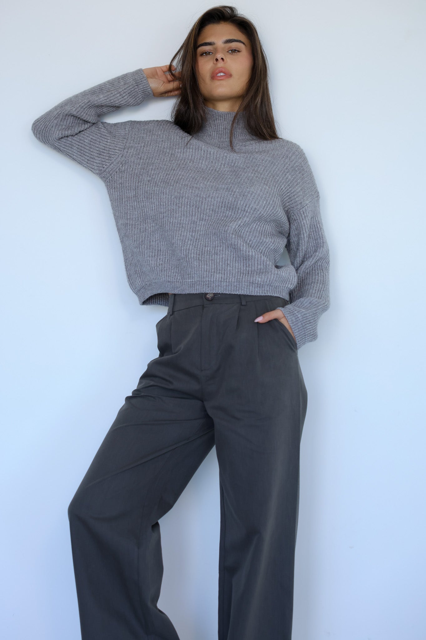 סריג גולף ראיין - אפור מלאנז׳