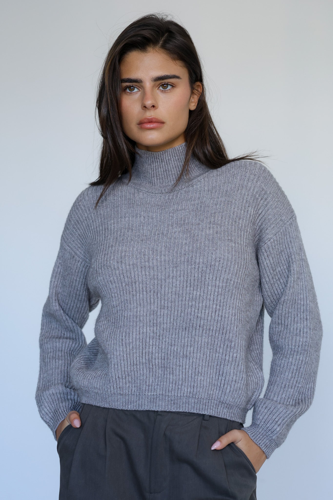 סריג גולף ראיין - אפור מלאנז׳