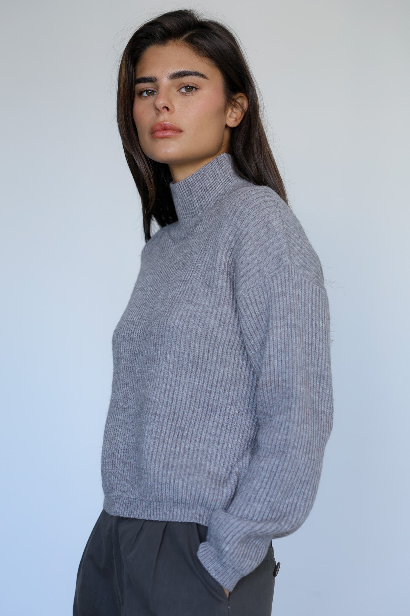 סריג גולף ראיין - אפור מלאנז׳