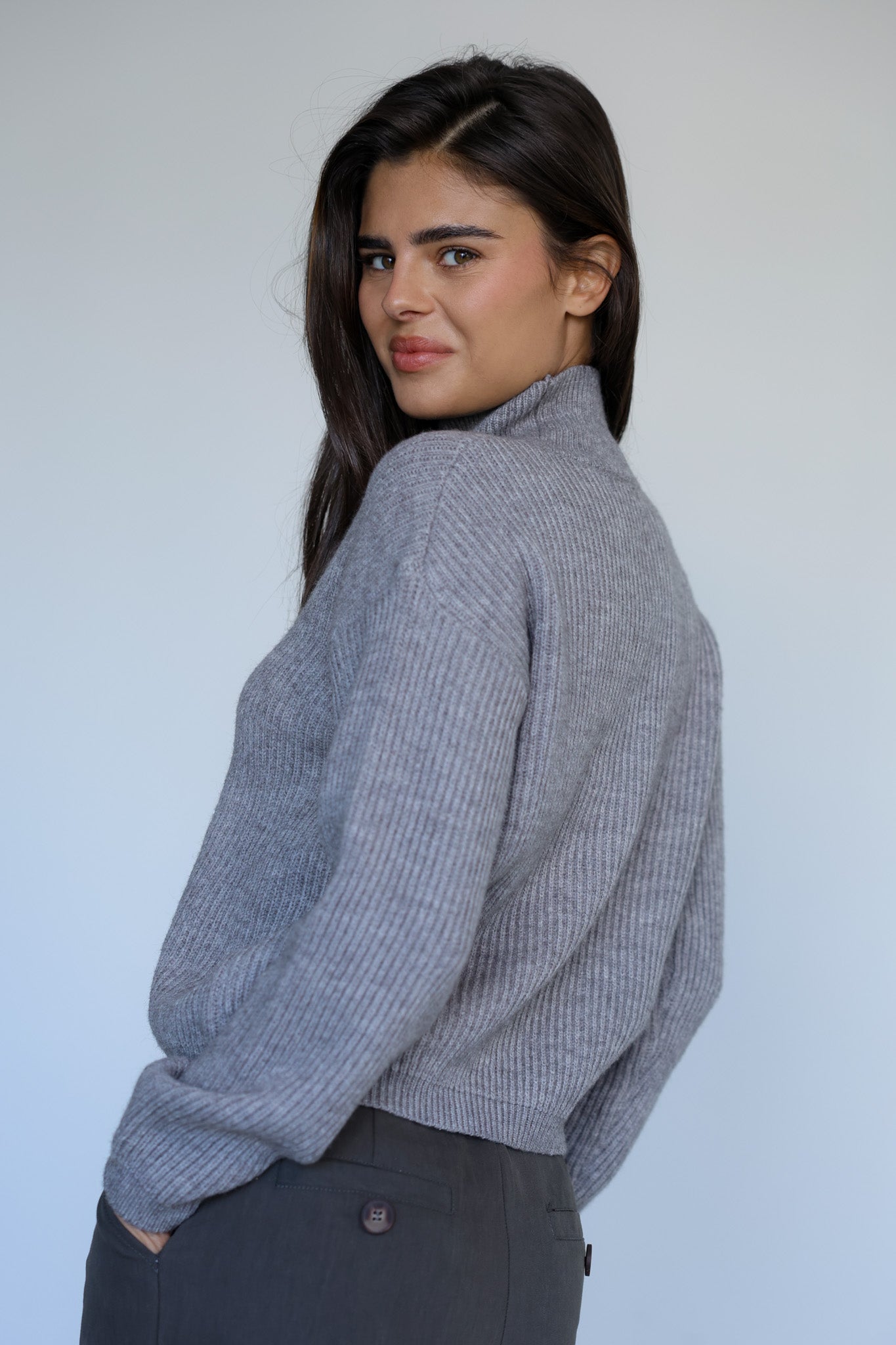 סריג גולף ראיין - אפור מלאנז׳