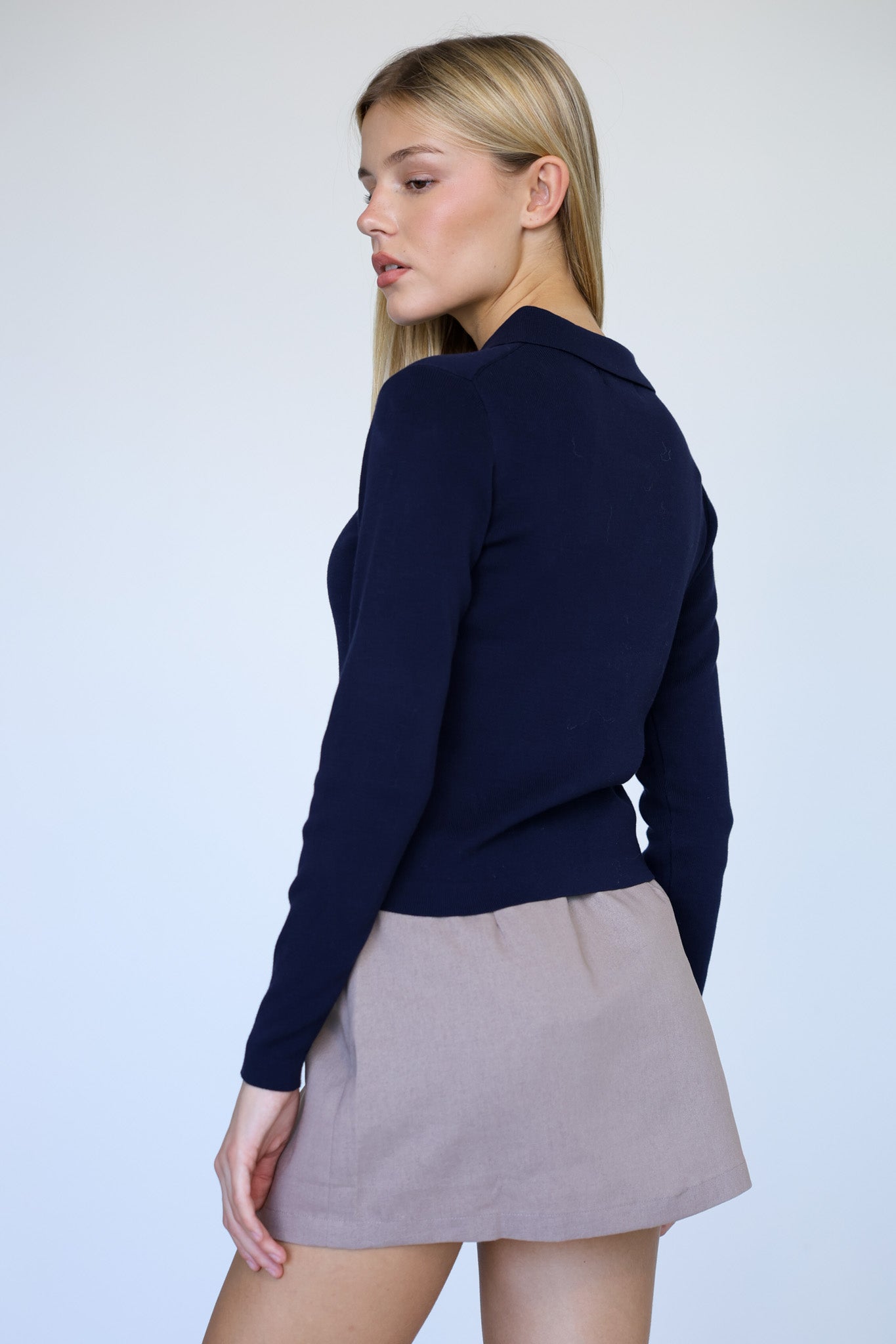 חולצת סריג פולו אמיליה - בלוברי