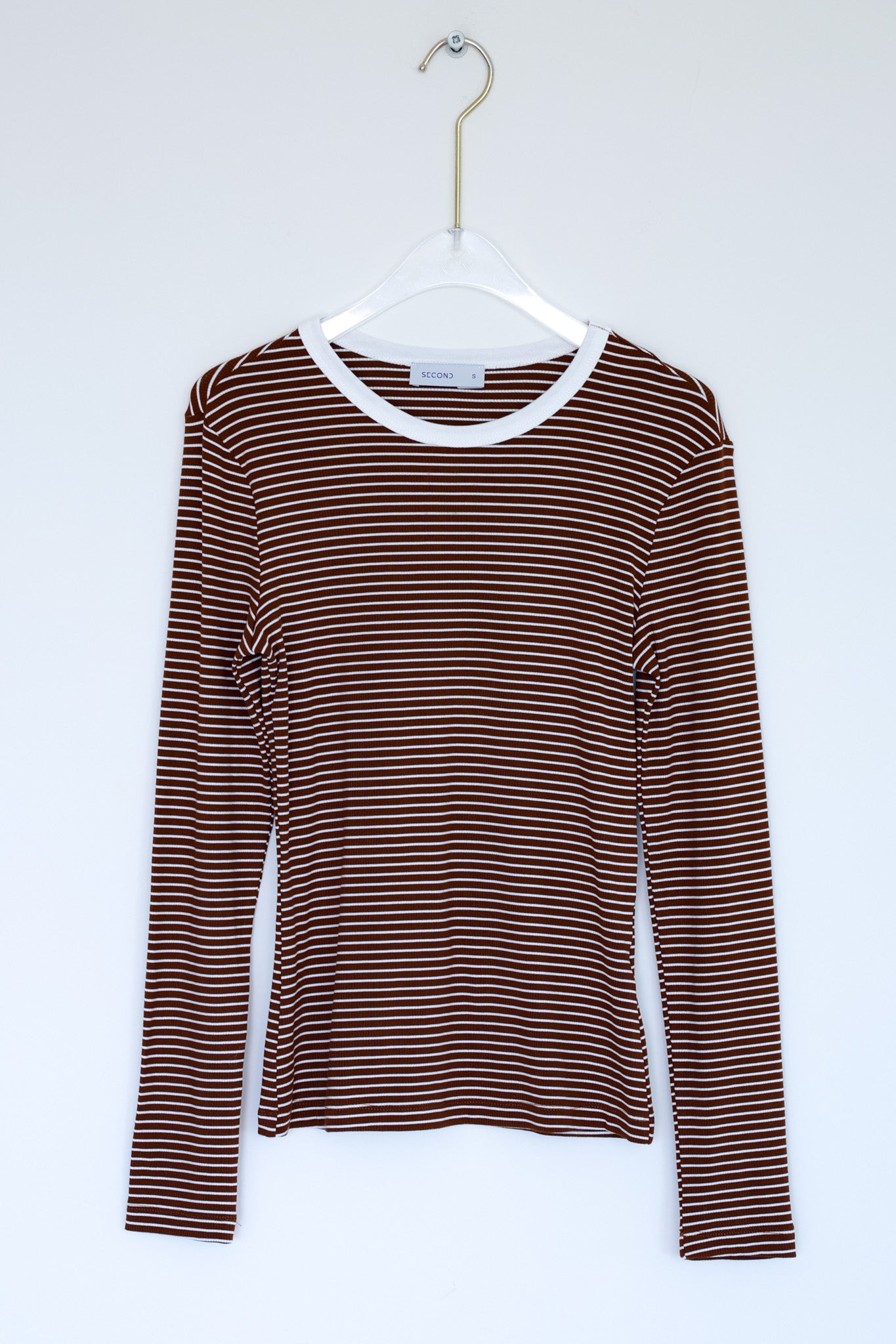 חולצת ורה - חומה פסים לבנים